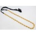 Traditional tribal single string necklace silver wax beads gold plated